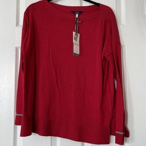 NWT Joules Red Boat Neck Sweater
